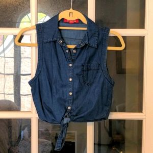 Denim Button-Up/Tie-Front Shirt!